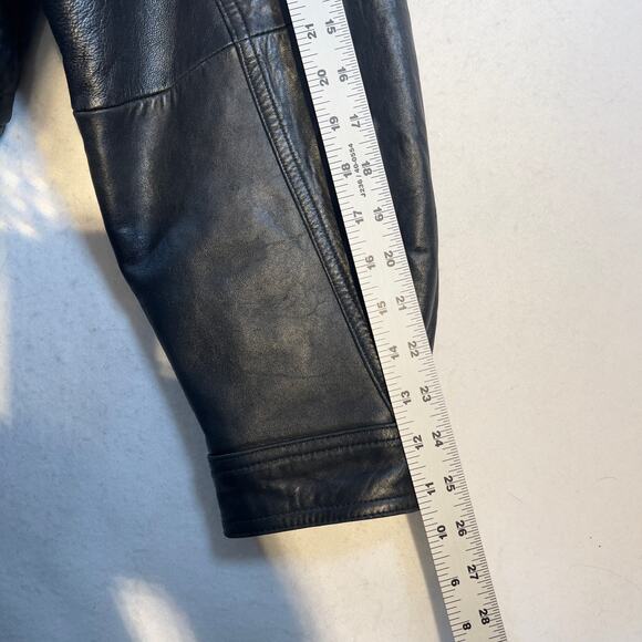 Colebrook Co. Lined Leather Coat Men's Large Drawstring Waist Cinch Zip & Snap - Picture 15 of 16